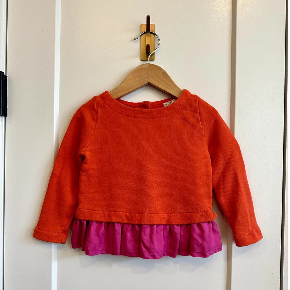 Crewcuts Red & Pink Top with Back Buttons - 2T